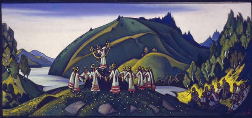 Detail of Decor for the ballet 'The Rite of Spring' by Igor Stravinsky, 1945 by Nicholas Roerich