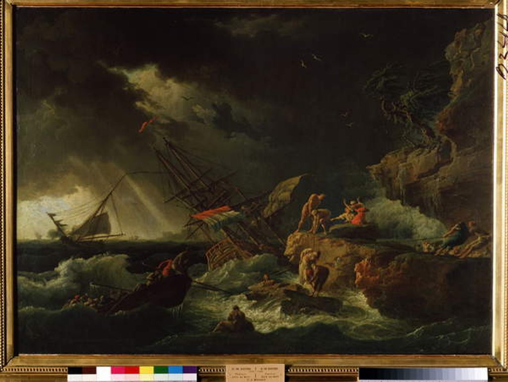 Detail of Storm at the sea, c.1740 by Claude Joseph Vernet