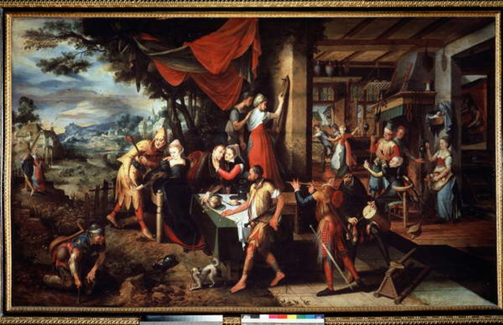 Detail of The Parable of the prodigal son, 16th century by Master of the Prodigal Son