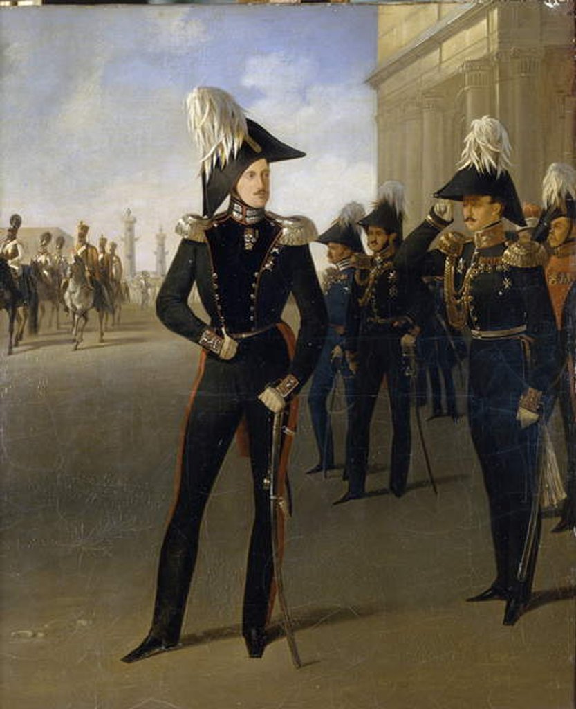 Detail of Emperor Nicholas I accepts the official report of the prince Lobanov-Rostovsky, 19th century by Adolphe Ladurner