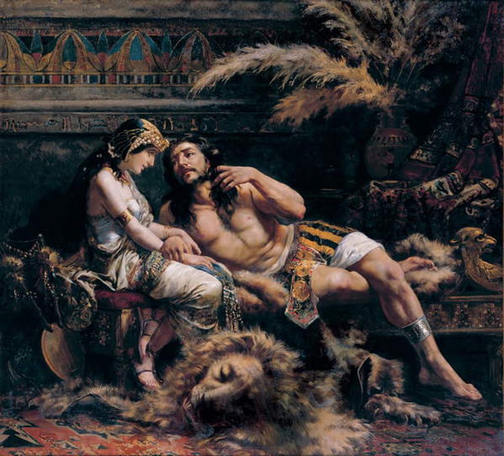 Detail of Samson and Delilah, 1887 by Jose Echenagusia-Errazquin