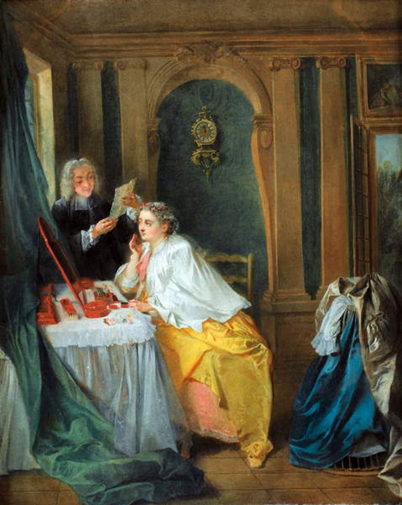 Detail of Madame Geoffrin at her toilet, 17th century by Nicolas Lancret