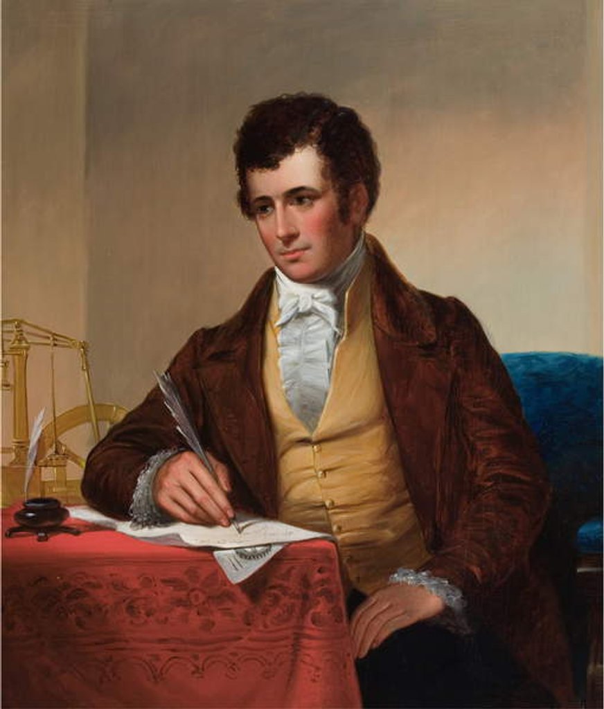 Detail of Portrait of Robert Fulton, 1852 by James Harvey Cafferty