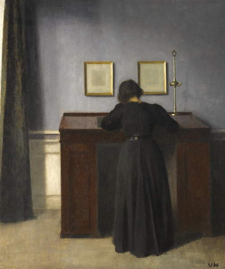 Detail of Ida Standing at a Desk, 1900 by Vilhelm Hammershoi