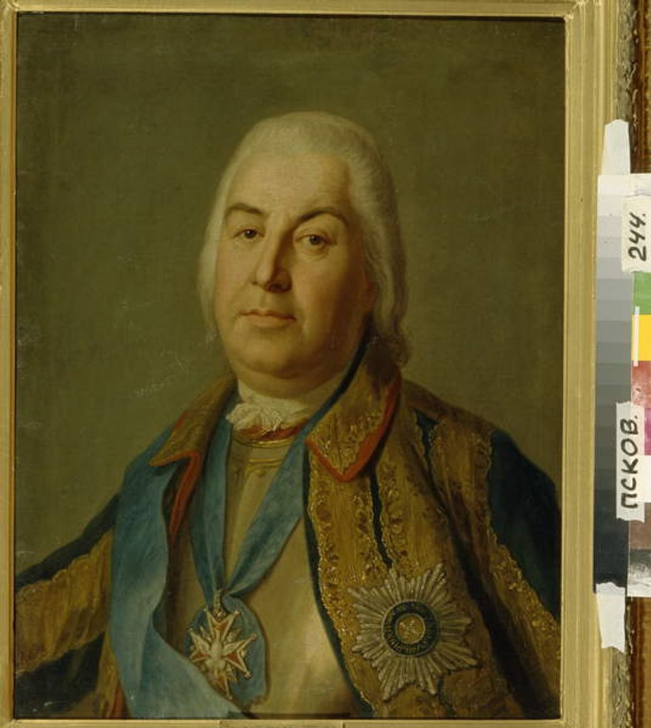 Detail of Portrait of Count Pyotr Semyonovich Saltykov, 1760 by Pietro Antonio Rotari