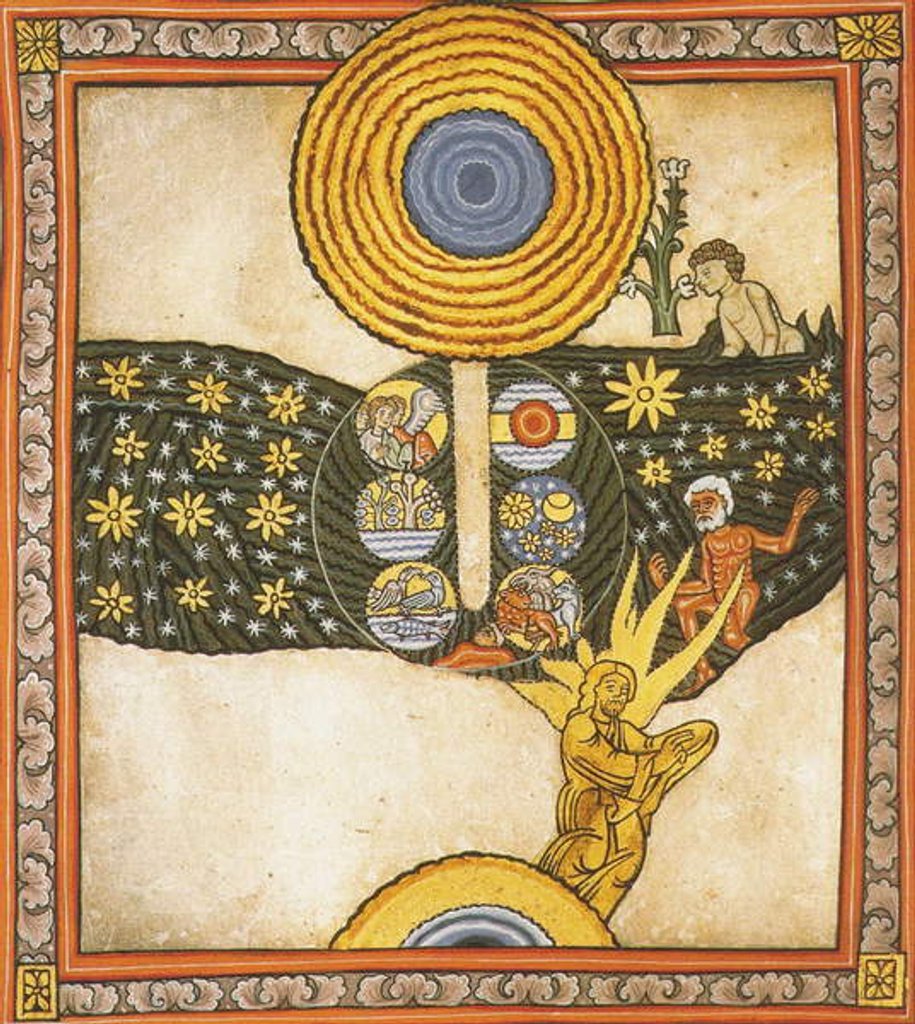 Detail of The Redeemer. Miniature from Liber Scivias by Hildegard of Bingen, c.1175 by German School