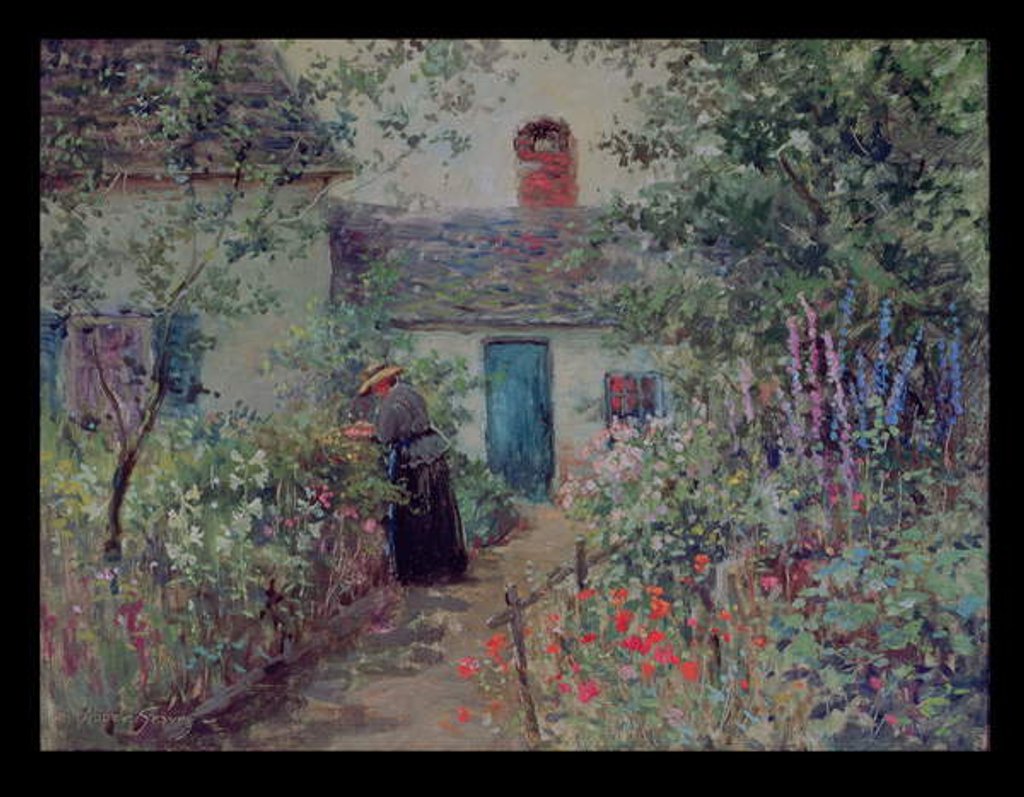 Detail of The Flower Garden, c.1900 by Abbott Fuller Graves