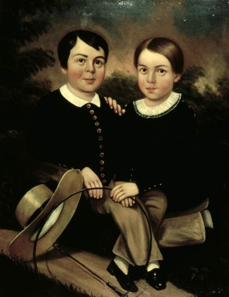 Detail of Portrait of Two Children by American School