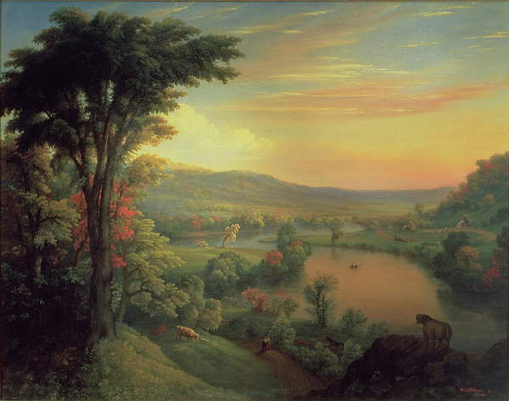 Detail of View of the Mohawk near Little Falls, 1854 by Mannevillette Elihu Dearing Brown