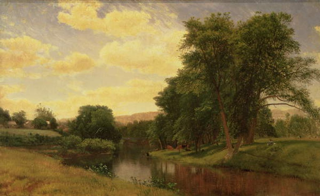 Detail of New England Landscape by Aaron Draper Shattuck