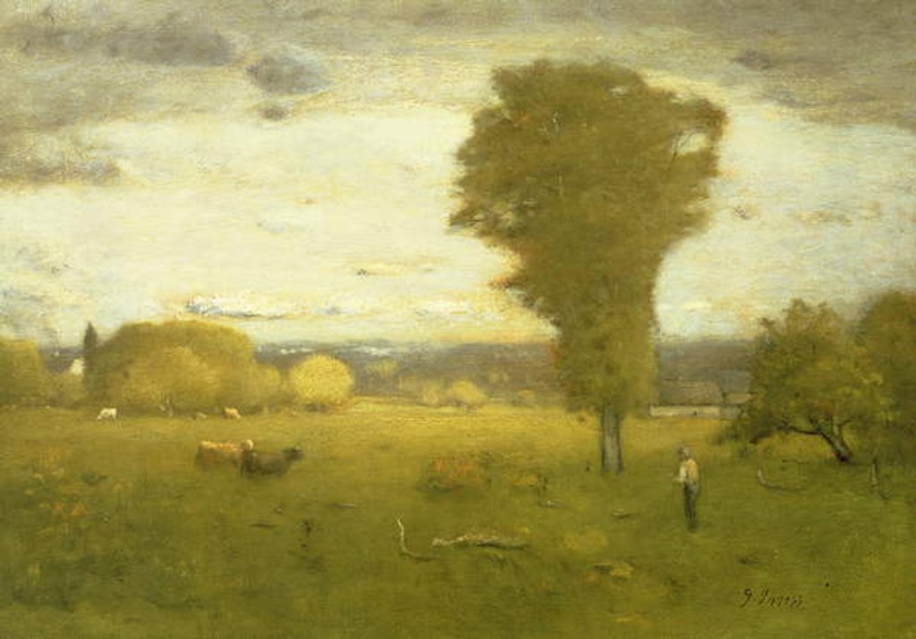 Detail of Sunlit Pasture by George Snr. Inness