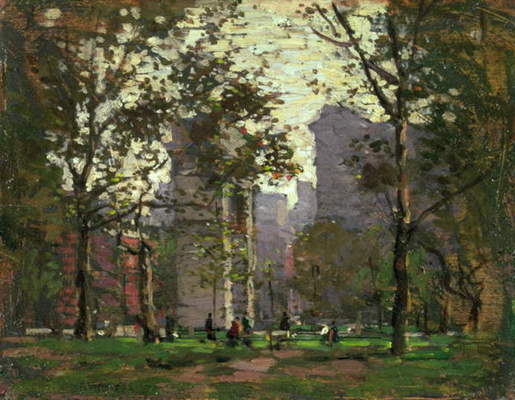 Detail of Washington Square, New York by Paul Cornoyer