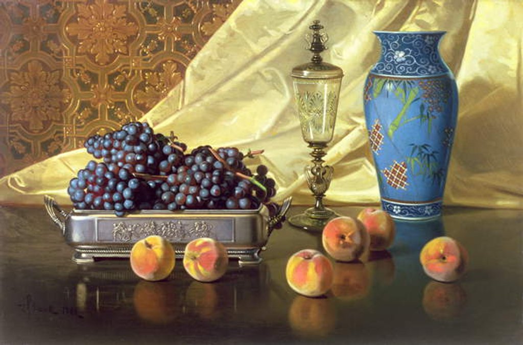 Detail of Still Life with Peaches, 1881 by Edward Chalmers Leavitt