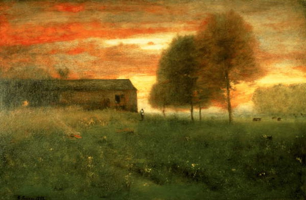 Detail of Sunset, Montclair, 1892 by George Snr. Inness