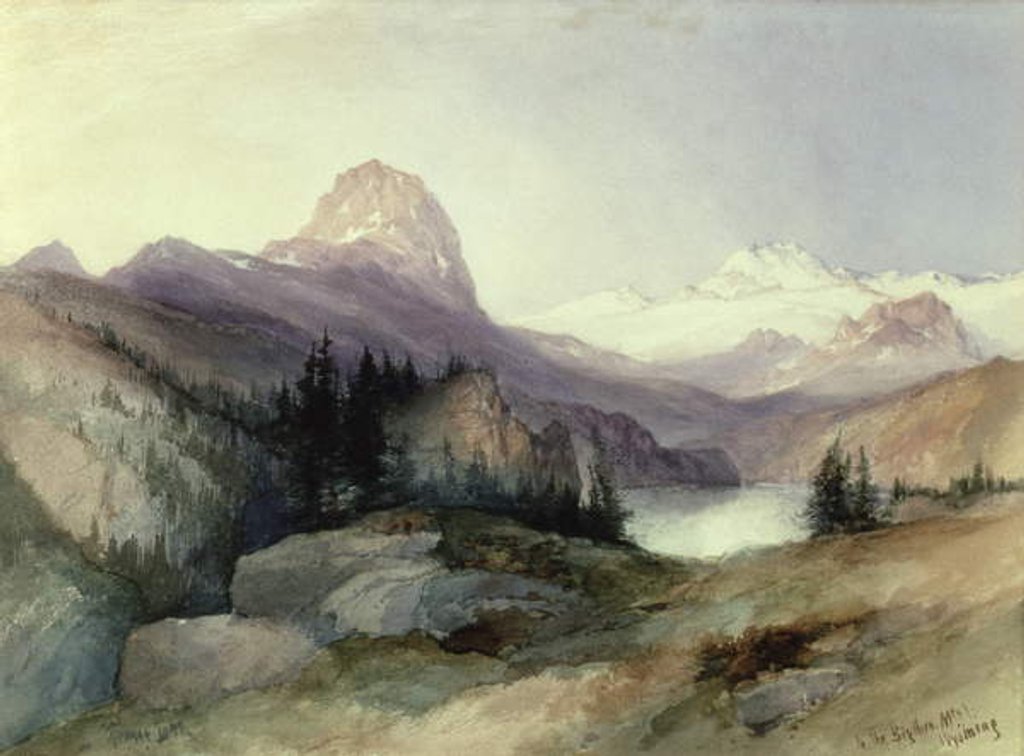 Detail of In the Bighorn Mountains, 1889 by Thomas Moran