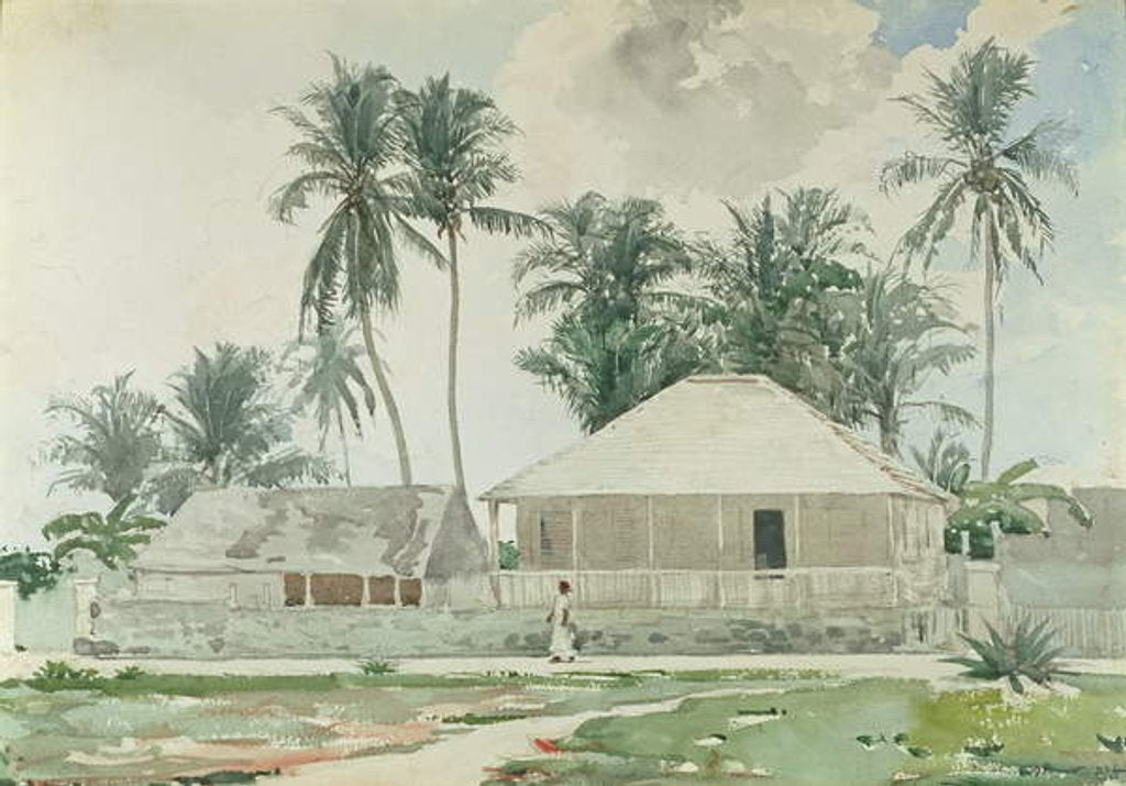 Detail of Cabins, Nassau, 1885 by Winslow Homer