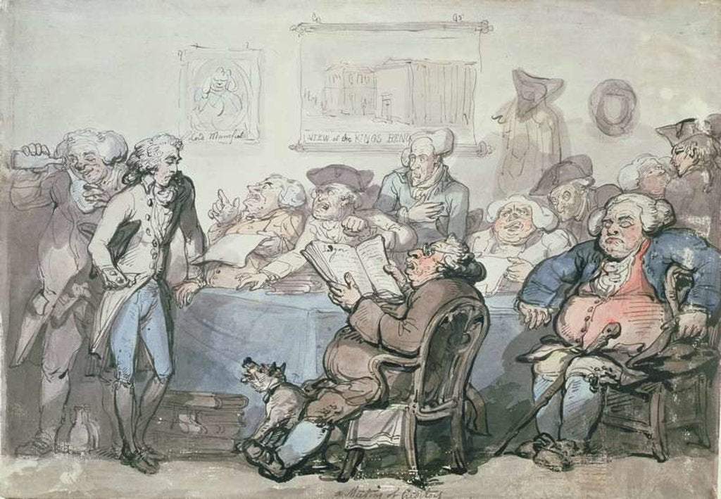 Detail of No.1744 A Meeting of Creditors by Thomas Rowlandson