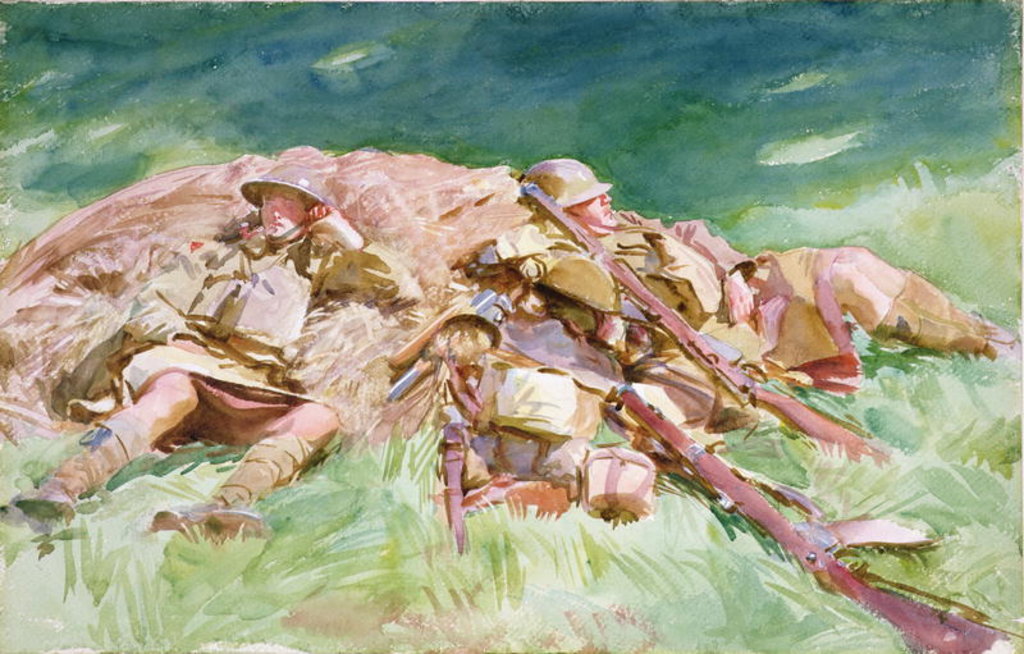 Detail of 1151 Highlanders Resting at the Front, 1918 by John Singer Sargent