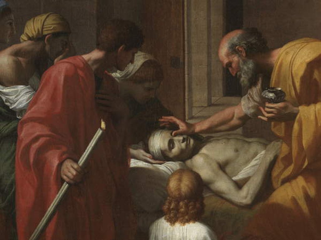 Detail of Extreme Unction by Nicolas Poussin