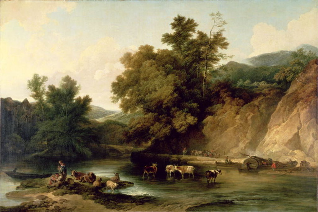 Detail of The River Wye at Tintern Abbey, 1805 by Philip James de (1740-1812) Loutherbourg