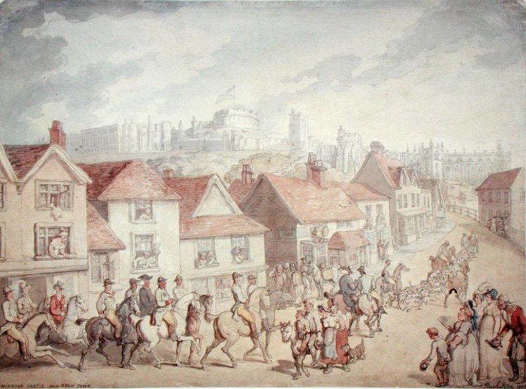 Detail of Windsor Castle from Eton Town, 1800 by Thomas Rowlandson