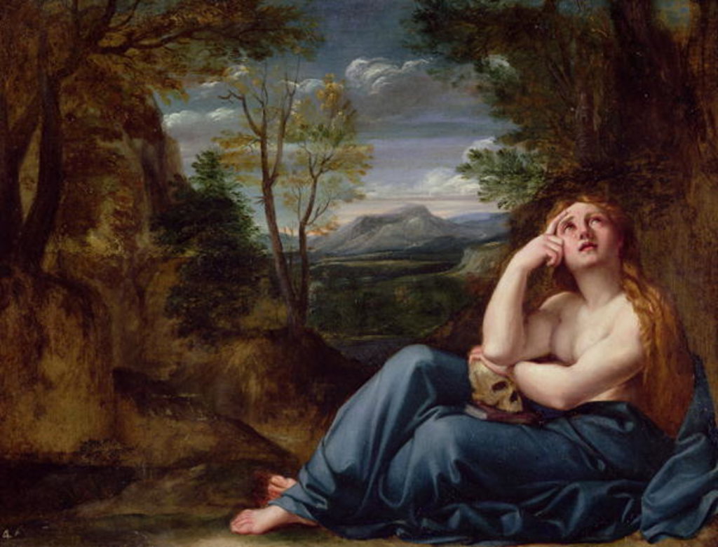Detail of Mary Magdalene in a Landscape, c.1599 by Annibale Carracci