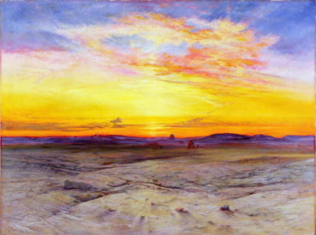 Detail of The Tombs of the Sultans near Cairo, at Sunset, 1865 by Elijah Walton