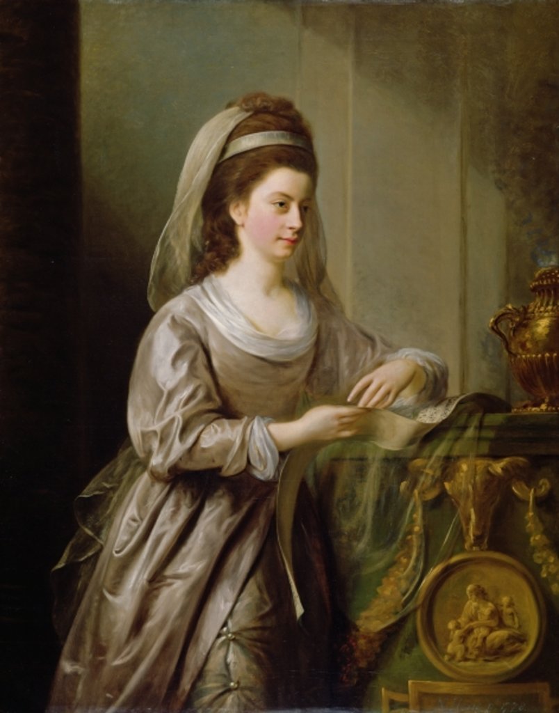 Detail of The Hon. Mrs Nathaniel Curzon, 1778 by Nathaniel I Hone