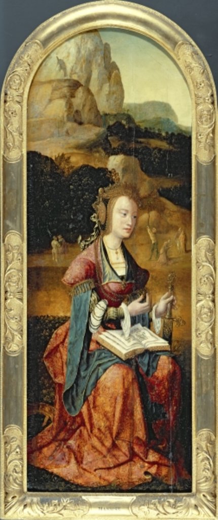 Detail of St. Catherine of Alexandria, early 16th century by Flemish School