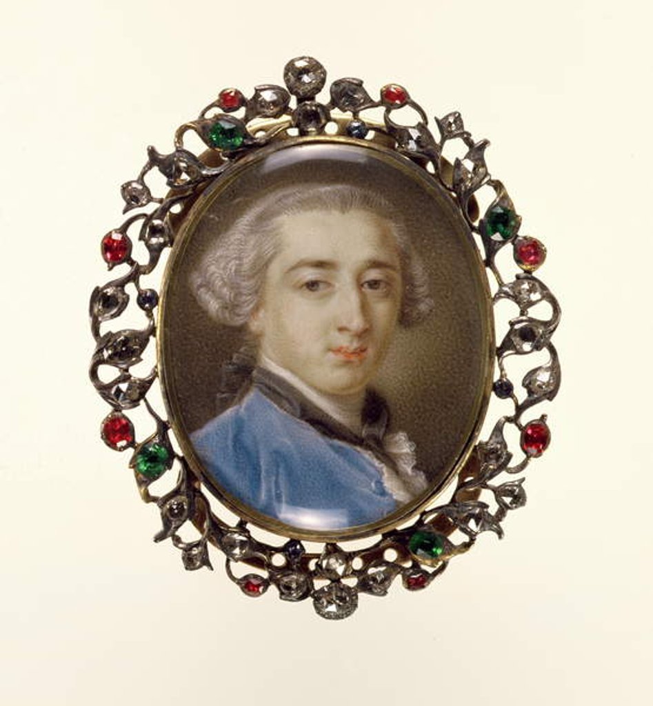 Detail of Portrait miniature of Richard Milles, c.1758 by Pompeo Girolamo Batoni