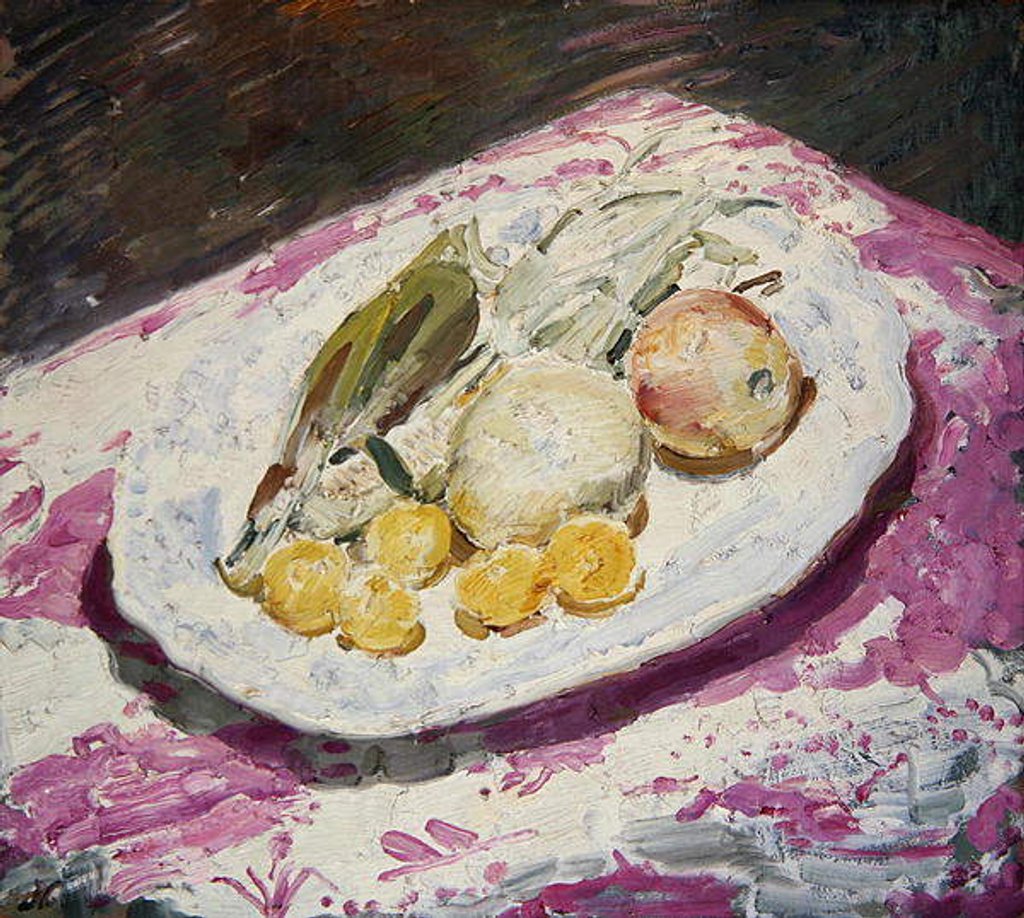 Detail of Still Life, fruit on a dish, 1829 by William Nicholson