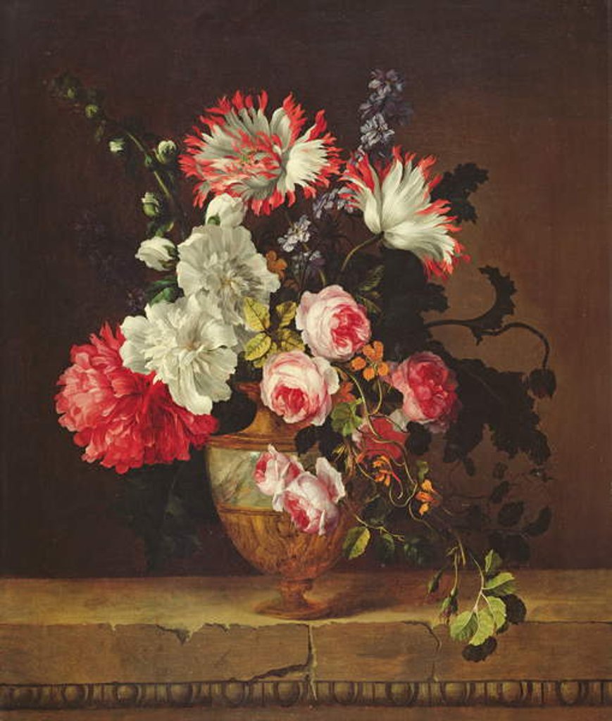 Detail of Vase of flowers by Gerard van Spaendonck