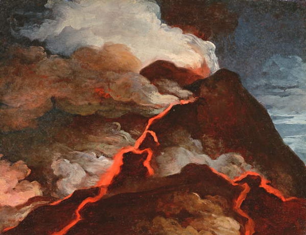 Detail of Vesuvius in eruption, 1772 by Anicet-Charles Lemonnier