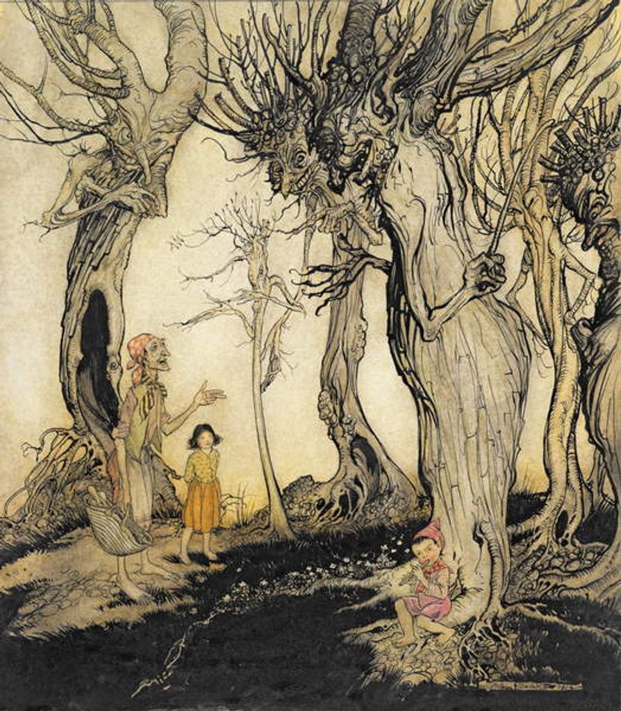 Detail of The trees and the axe by Arthur Rackham