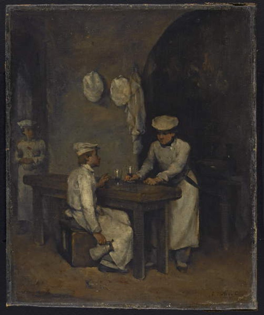 Detail of The Cooks by Auguste Theodule Ribot