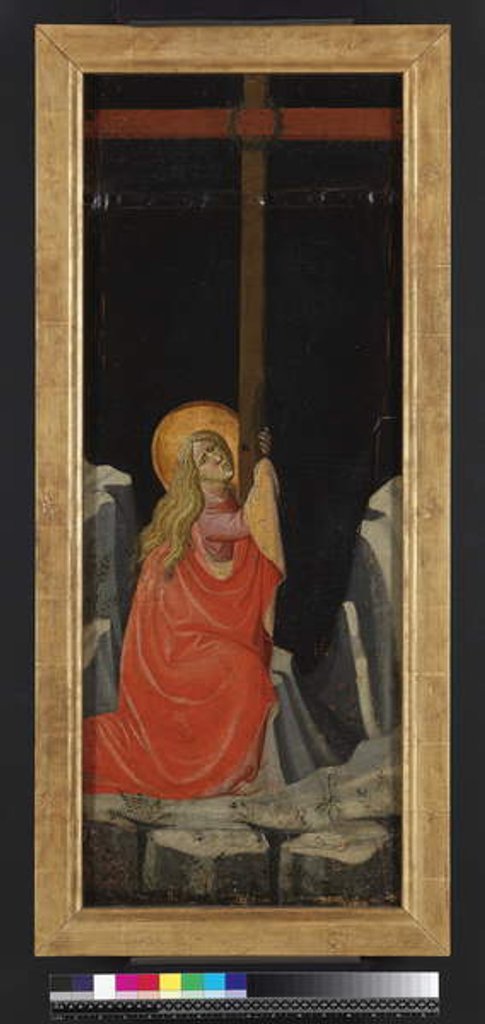 Detail of Mary Magdalene embracing the Cross, reverse by Giovanni dal Ponte