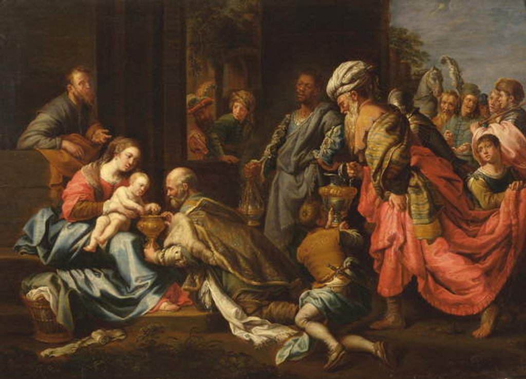 Detail of Adoration of the Kings, after van Loon by Jeremias Majer