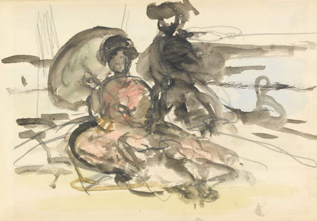 Detail of Figure Study: two women seated on a river bank by Philip Wilson Steer