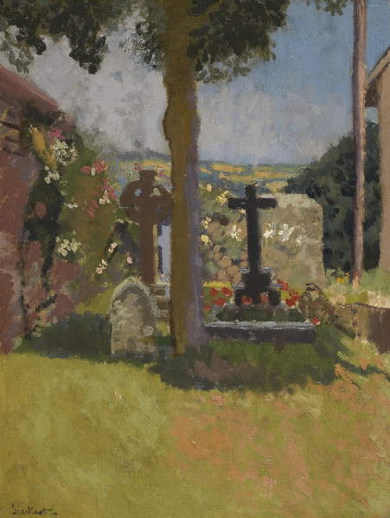 Detail of Chagford churchyard, Devon, 1915 by Walter Richard Sickert