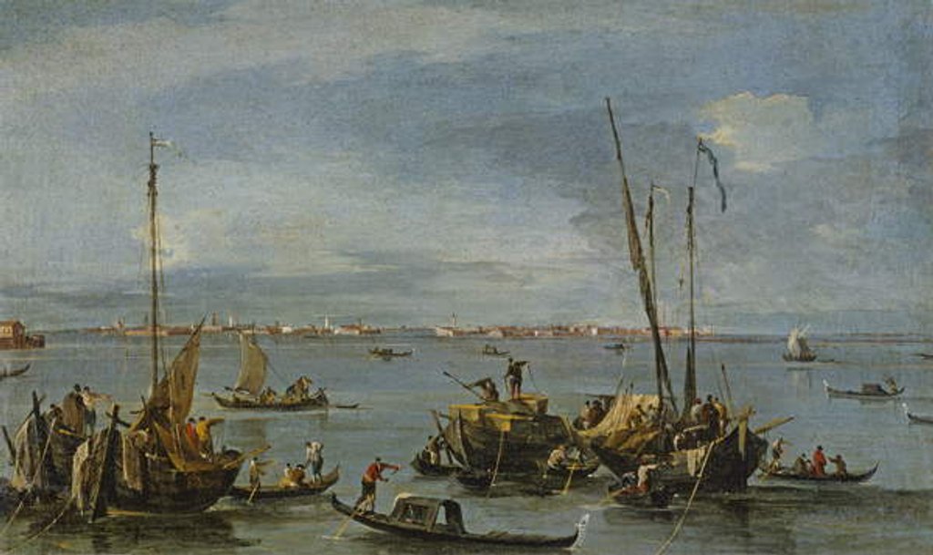 Detail of View towards Murano from the Fondamente Nuove, Venice by Francesco Guardi