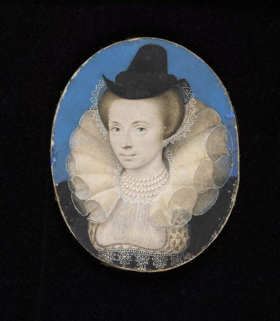 Detail of Unknown lady, c.1595-1600 by Isaac Oliver