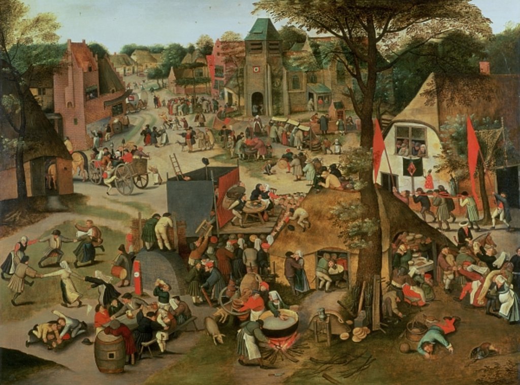 Detail of Village Festival in Honour of St. Hubert and St. Anthony, 1632 by Pieter the Younger Brueghel