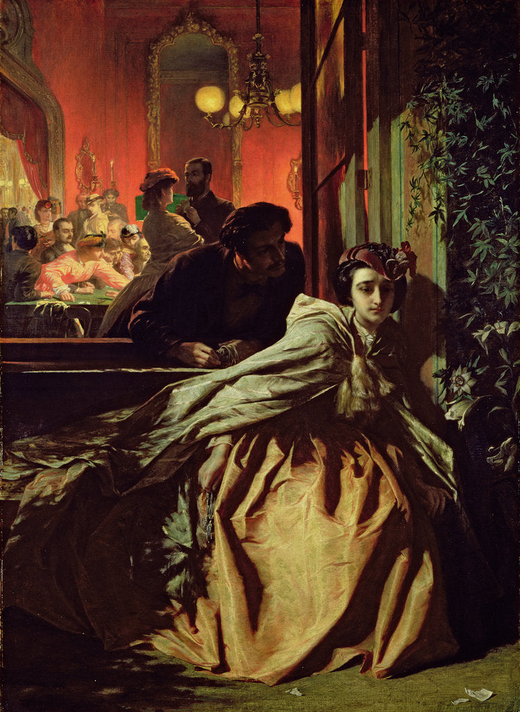 Detail of On the Brink, 1865 by Alfred W. Elmore