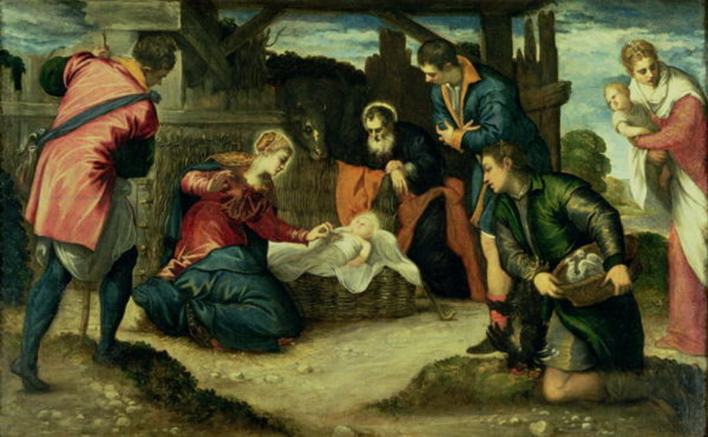 Detail of The Adoration of the Shepherds, 1540s by Jacopo Robusti Tintoretto