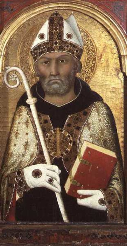 Detail of St. Augustine, c.1319 by Simone Martini