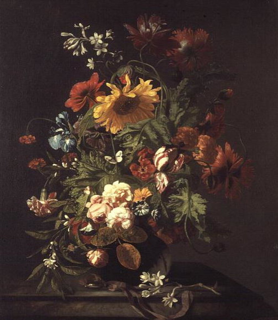 Detail of Vase of Flowers by Simon Peeterz Verelst