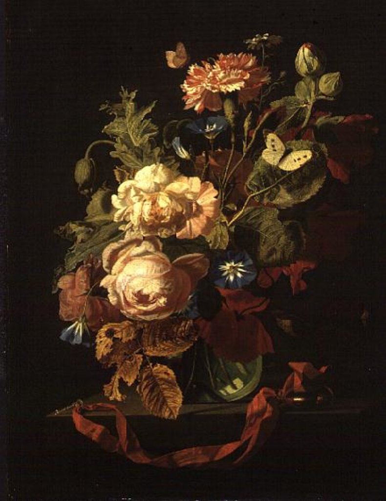 Detail of Vase of Flowers, 1669 by Simon Peeterz Verelst