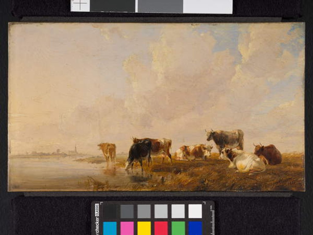 Detail of Cattle by a River, 1835 by Thomas Sidney Cooper