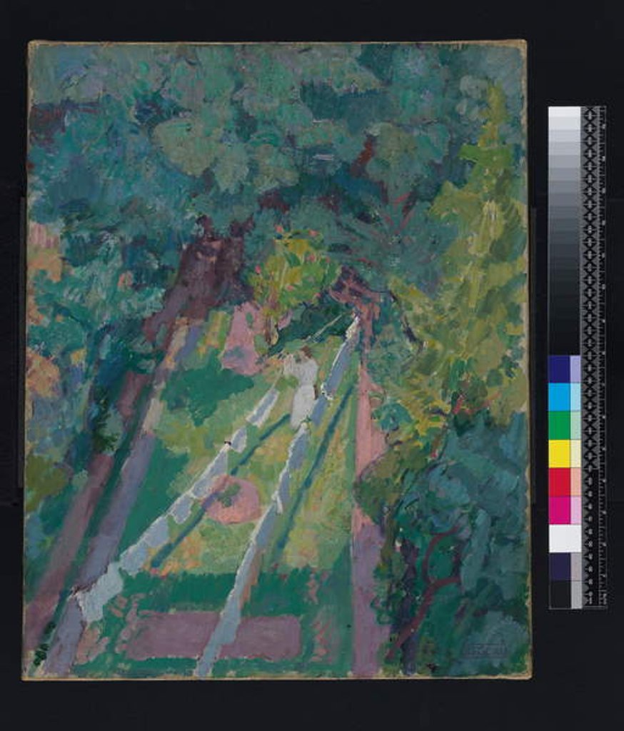 Detail of A view from the window at 6 Cambrian Road, Richmond, before 1914 by Spencer Frederick Gore