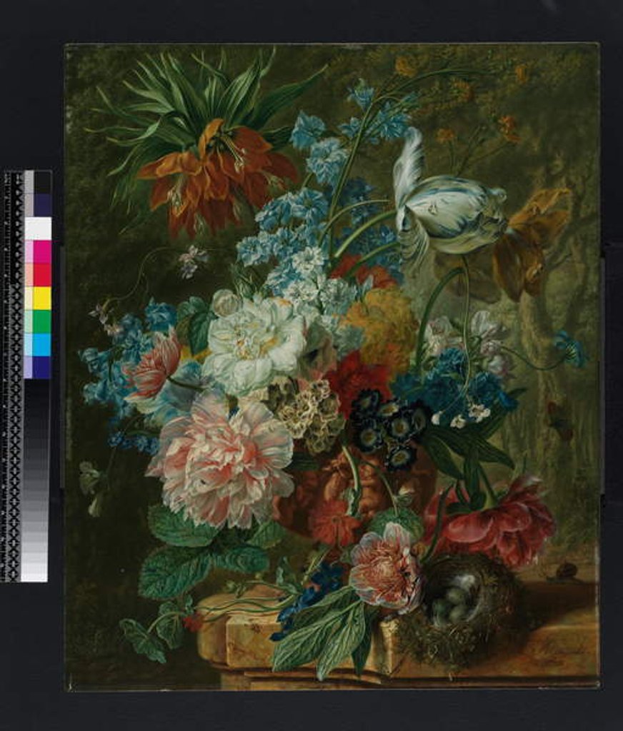 Detail of Vase of flowers, before 1831 by Wybrand Hendriks